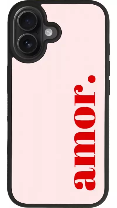 Coque iPhone 17 - Silicone rigide noir Valentine 2024 amor Coque iPhone 17 - Silicone rigide noir Valentine 2024 amor