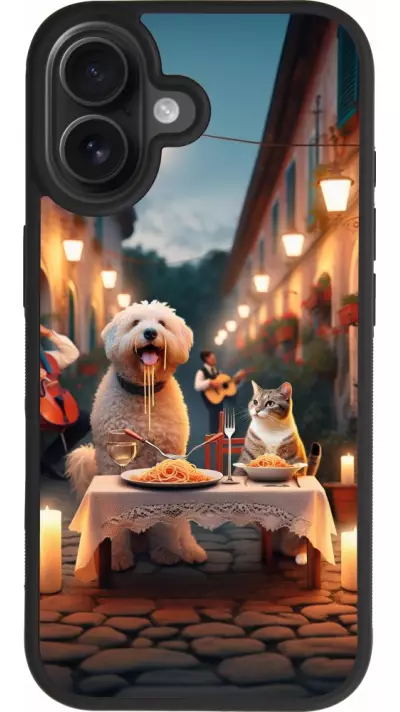 Coque iPhone 17 - Silicone rigide noir Valentine 2024 Dog & Cat Candlelight Coque iPhone 17 - Silicone rigide noir Valentine 2024 Dog & Cat Candlelight