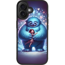 Coque iPhone 17 - Silicone rigide noir Valentine 2024 Fluffy Love