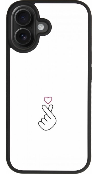 Coque iPhone 17 - Silicone rigide noir Valentine 2024 heat by Millennials