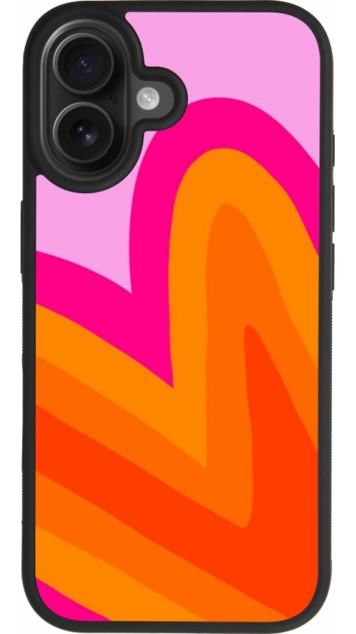 Coque iPhone 17 - Silicone rigide noir Valentine 2024 heart gradient