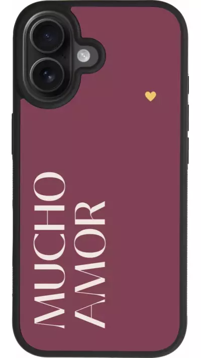 Coque iPhone 17 - Silicone rigide noir Valentine 2024 mucho amor rosado Coque iPhone 17 - Silicone rigide noir Valentine 2024 mucho amor rosado