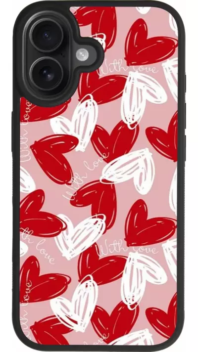 Coque iPhone 17 - Silicone rigide noir Valentine 2024 with love heart Coque iPhone 17 - Silicone rigide noir Valentine 2024 with love heart