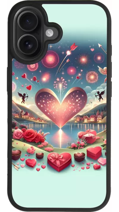 Coque iPhone 17 - Silicone rigide noir Valentine 2025 Chic Coque iPhone 17 - Silicone rigide noir Valentine 2025 Chic