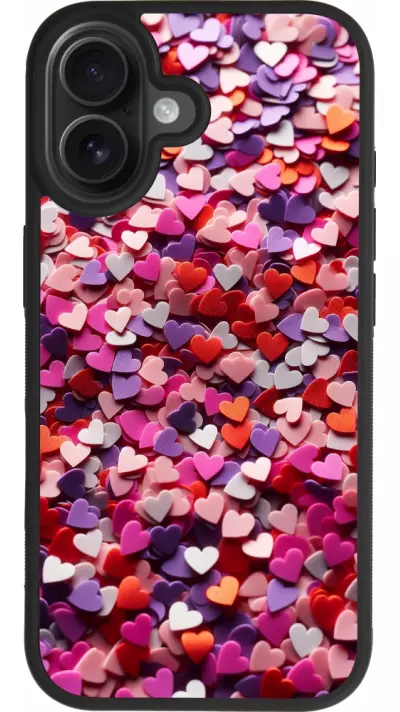 Coque iPhone 17 - Silicone rigide noir Valentine 2025 Confetti Coque iPhone 17 - Silicone rigide noir Valentine 2025 Confetti