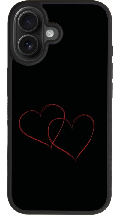 Coque iPhone 17 - Silicone rigide noir Valentine 2023 attached heart