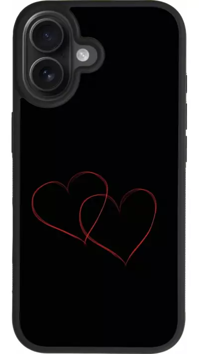 Coque iPhone 17 - Silicone rigide noir Valentine 2023 attached heart Coque iPhone 17 - Silicone rigide noir Valentine 2023 attached heart