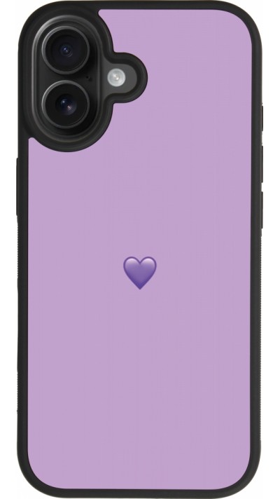 Coque iPhone 17 - Silicone rigide noir Valentine 2023 purpule single heart