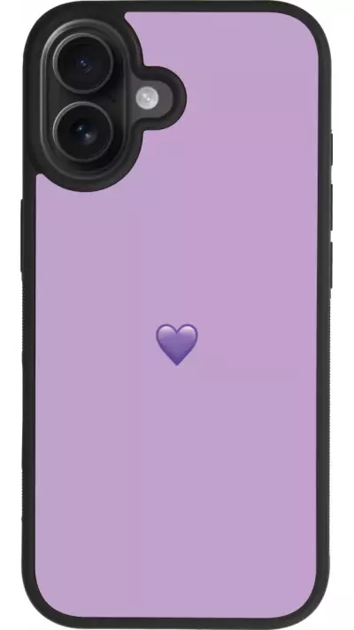 Coque iPhone 17 - Silicone rigide noir Valentine 2023 purpule single heart Coque iPhone 17 - Silicone rigide noir Valentine 2023 purpule single heart