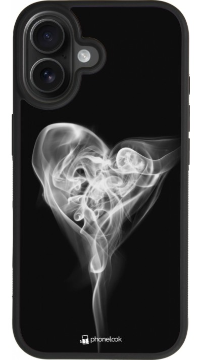 Coque iPhone 17 - Silicone rigide noir Valentine 2022 Black Smoke
