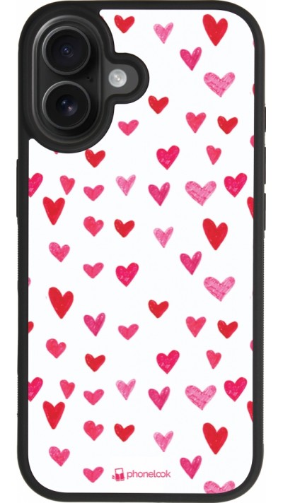 Coque iPhone 17 - Silicone rigide noir Valentine 2022 Many pink hearts