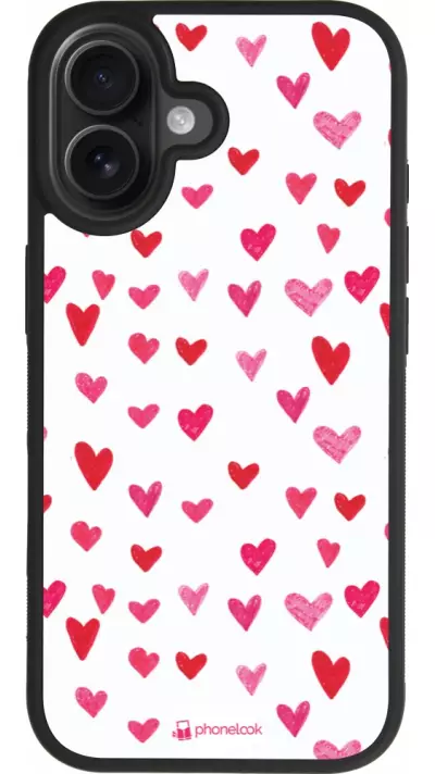 Coque iPhone 17 - Silicone rigide noir Valentine 2022 Many pink hearts Coque iPhone 17 - Silicone rigide noir Valentine 2022 Many pink hearts
