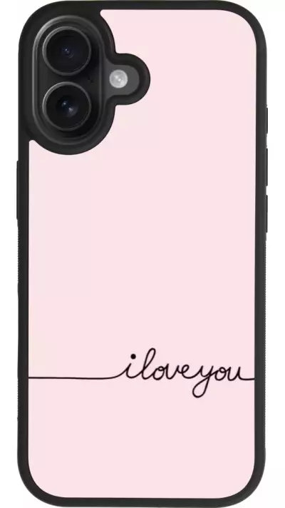 Coque iPhone 17 - Silicone rigide noir Valentine 2023 i love you writing Coque iPhone 17 - Silicone rigide noir Valentine 2023 i love you writing