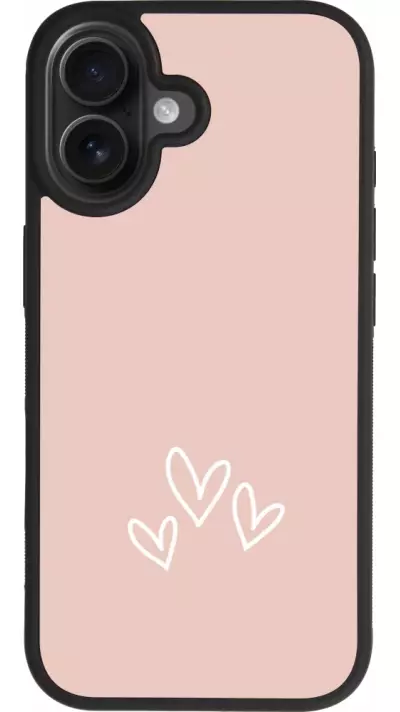 Coque iPhone 17 - Silicone rigide noir Valentine 2023 three minimalist hearts Coque iPhone 17 - Silicone rigide noir Valentine 2023 three minimalist hearts