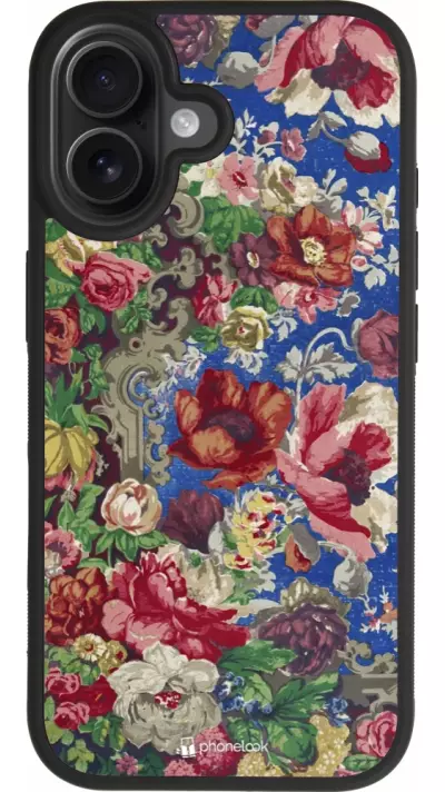 Coque iPhone 17 - Silicone rigide noir Vintage Art Flowers Coque iPhone 17 - Silicone rigide noir Vintage Art Flowers
