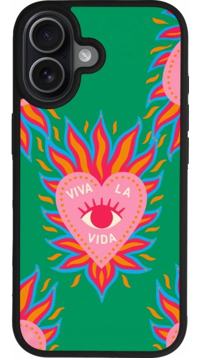Coque iPhone 17 - Silicone rigide noir Viva la vida 2026