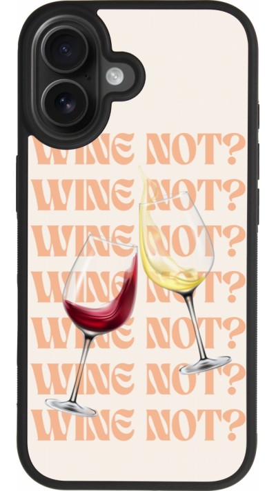 Coque iPhone 17 - Silicone rigide noir Wine not