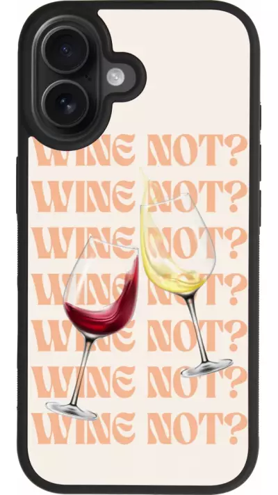Coque iPhone 17 - Silicone rigide noir Wine not Coque iPhone 17 - Silicone rigide noir Wine not