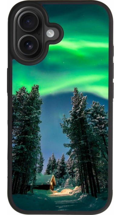Coque iPhone 17 - Silicone rigide noir Winter 22 Northern Lights