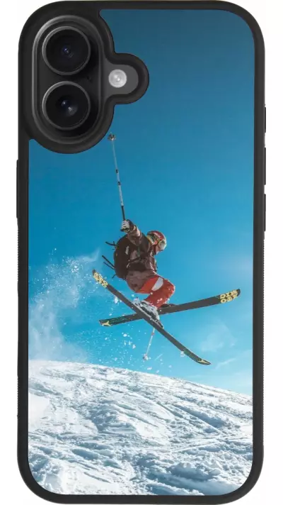 Coque iPhone 17 - Silicone rigide noir Winter 22 Ski Jump Coque iPhone 17 - Silicone rigide noir Winter 22 Ski Jump
