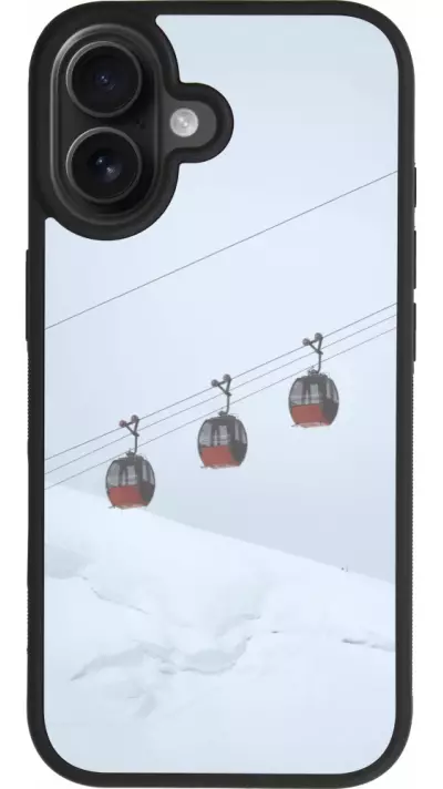 Coque iPhone 17 - Silicone rigide noir Winter 22 ski lift Coque iPhone 17 - Silicone rigide noir Winter 22 ski lift