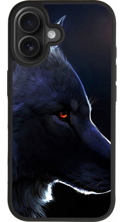 Coque iPhone 17 - Silicone rigide noir Wolf Shape