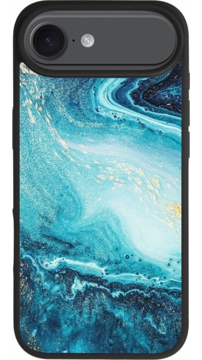 Coque iPhone Air - Silicone rigide noir Sea Foam Blue