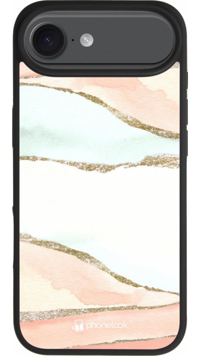 Coque iPhone Air - Silicone rigide noir Shimmering Orange