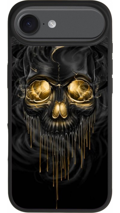 Coque iPhone Air - Silicone rigide noir Skull 02