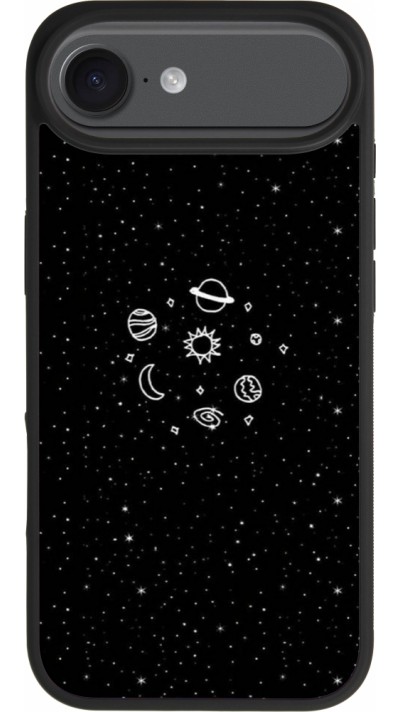 Coque iPhone Air - Silicone rigide noir Space Doodle