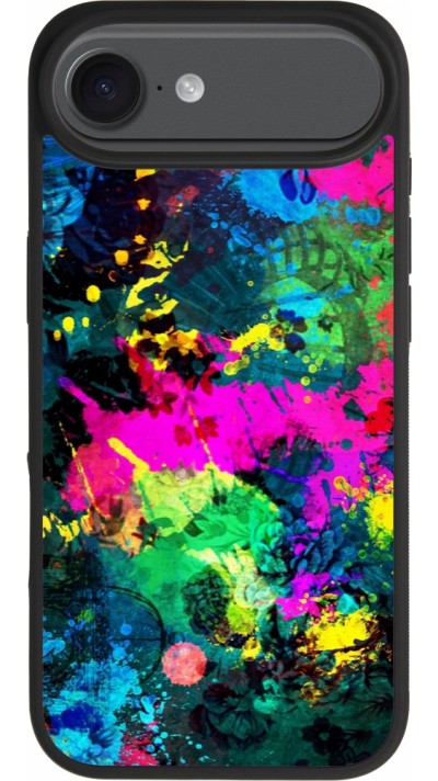 Coque iPhone Air - Silicone rigide noir Splash paint