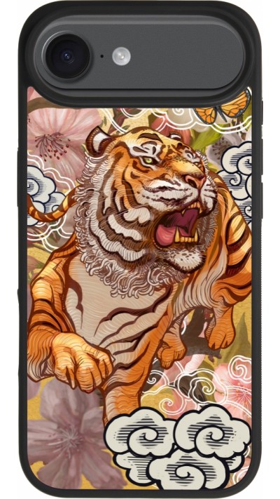 Coque iPhone Air - Silicone rigide noir Spring 23 japanese tiger