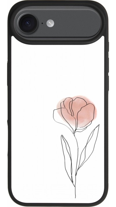 Coque iPhone Air - Silicone rigide noir Spring 23 minimalist flower