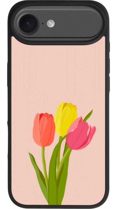 Coque iPhone Air - Silicone rigide noir Spring 23 tulip trio