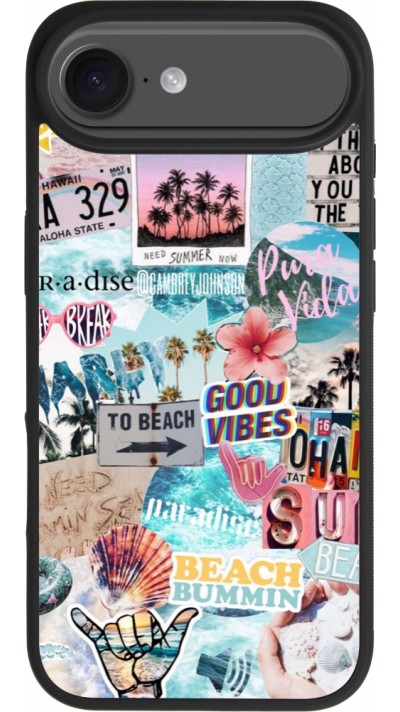 Coque iPhone Air - Silicone rigide noir Summer 20 collage