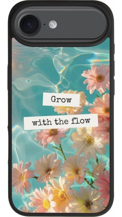 Coque iPhone Air - Silicone rigide noir Summer 2025 Grow with the flow