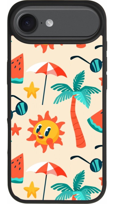 Coque iPhone Air - Silicone rigide noir Summer 2025 Pattern soleil