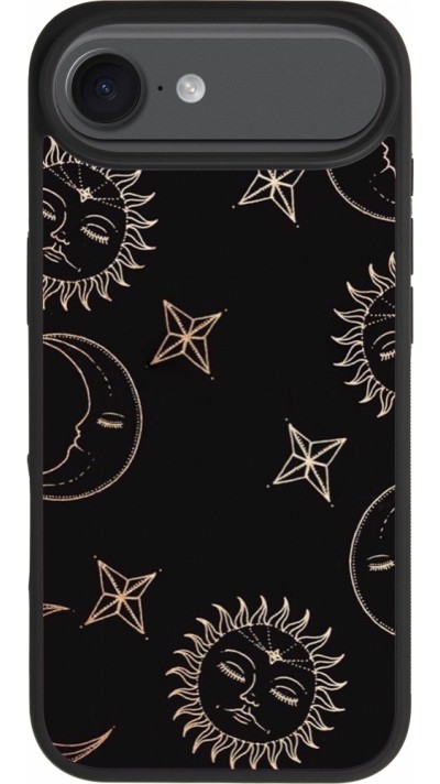 Coque iPhone Air - Silicone rigide noir Suns and Moons