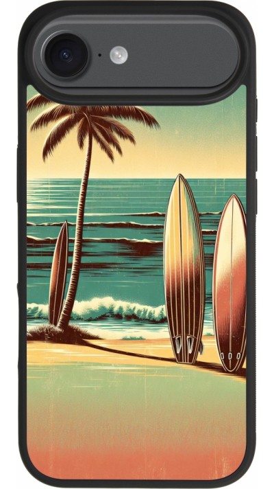 Coque iPhone Air - Silicone rigide noir Surf Paradise