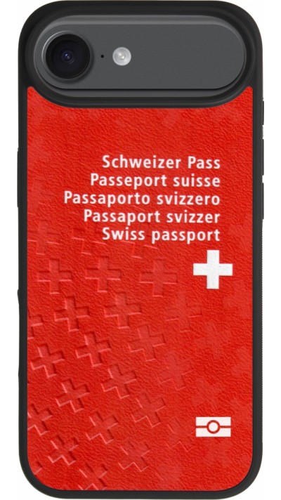 Coque iPhone Air - Silicone rigide noir Swiss Passport