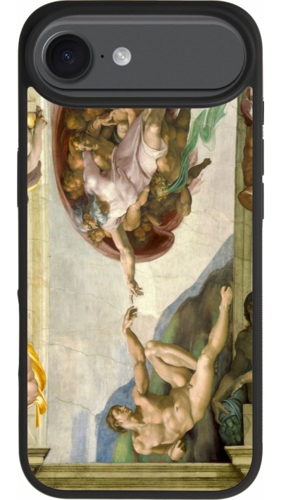Coque iPhone Air - Silicone rigide noir Tableau art - La Création d’Adam - Michel-Ange