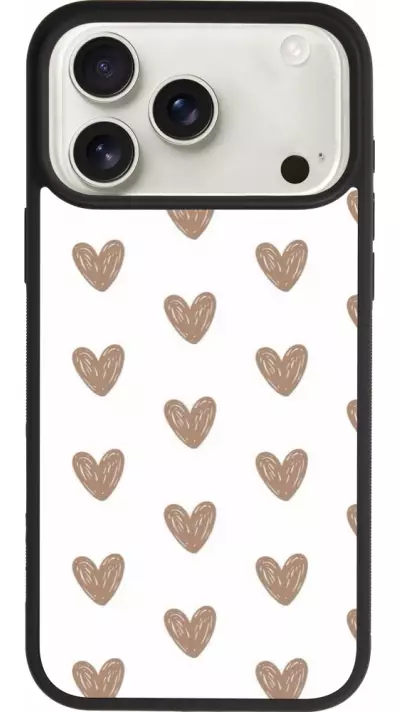 Coque iPhone 17 Pro Max - Silicone rigide noir Autumn 2024 brown hearts Coque iPhone 17 Pro Max - Silicone rigide noir Autumn 2024 brown hearts