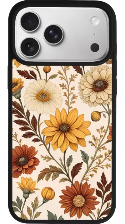 Coque iPhone 17 Pro Max - Silicone rigide noir Autumn 25 Flower pattern Coque iPhone 17 Pro Max - Silicone rigide noir Autumn 25 Flower pattern