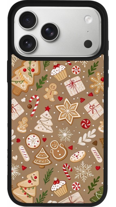 Coque iPhone 17 Pro Max - Silicone rigide noir Christmas 25 Pattern Ginger Cookie