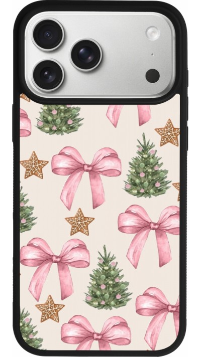 iPhone 17 Pro Max Case Hülle - Silikon schwarz Christmas 25 Vintage Ribbons