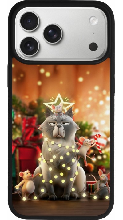 iPhone 17 Pro Max Case Hülle - Silikon schwarz Christmas 25 Xmas Cat