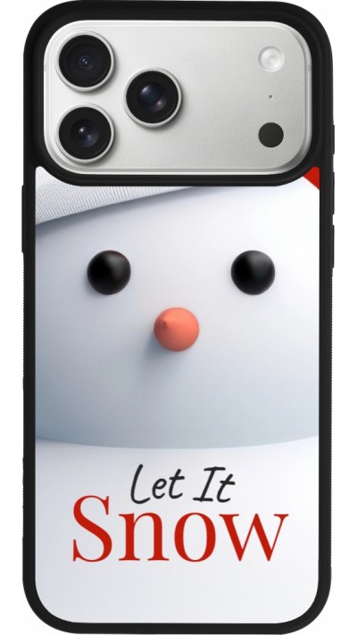 Coque iPhone 17 Pro Max - Silicone rigide noir Christmas 25 Xmas Snowman
