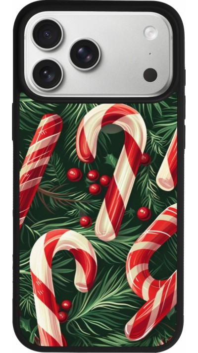 Coque iPhone 17 Pro Max - Silicone rigide noir Christmas 25 Xmas Stick