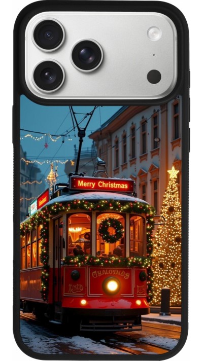 Coque iPhone 17 Pro Max - Silicone rigide noir Christmas 25 Xmas Train