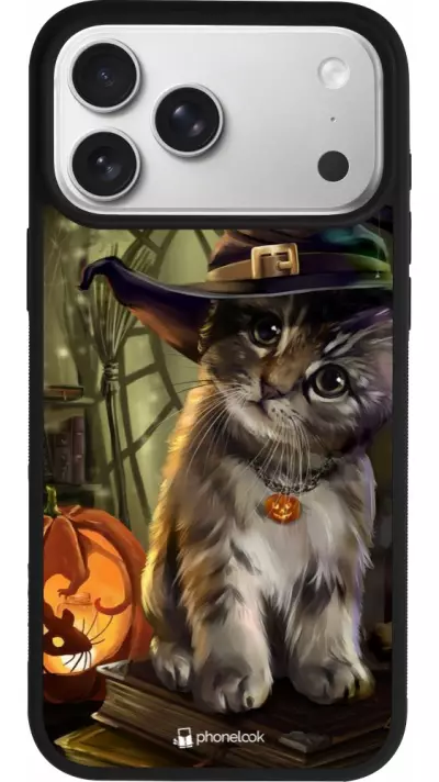 Coque iPhone 17 Pro Max - Silicone rigide noir Halloween 21 Witch cat Coque iPhone 17 Pro Max - Silicone rigide noir Halloween 21 Witch cat